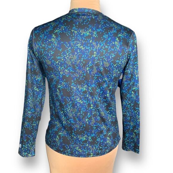 C9 Champion Top Blue Green Geometric Design Long Sleeve Active Base Layer Shirt - Picture 7 of 9